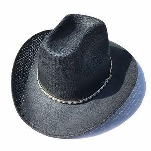 Blacked Basket Weave Cowgirl Hat